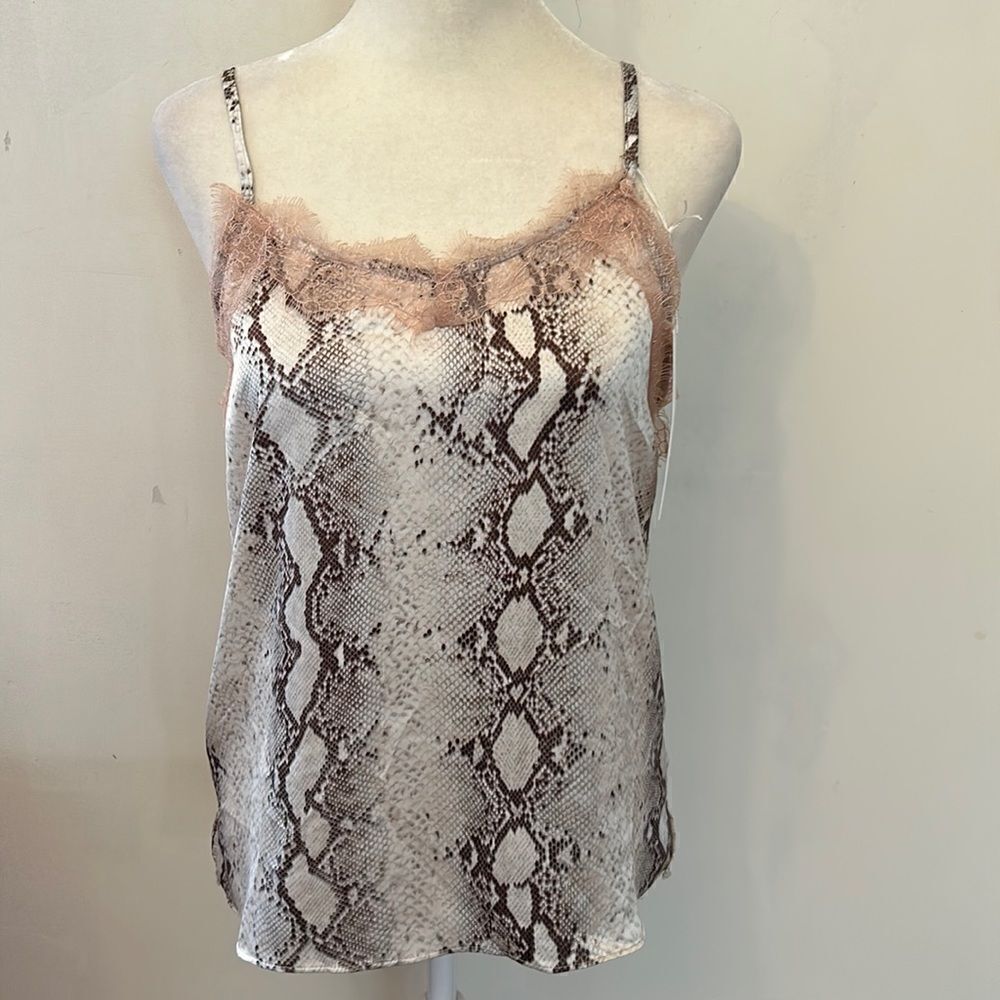 Bishop + Young animal print lace camisole Size S New